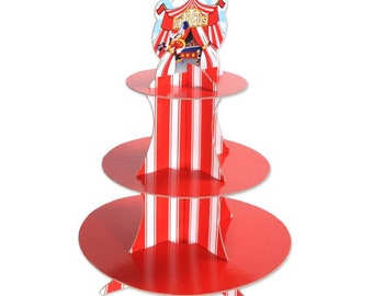 Circus party cupcake stand, carnival party decor, circus party decorations, circus carnival, circus cupcake stand, diy carnival decor