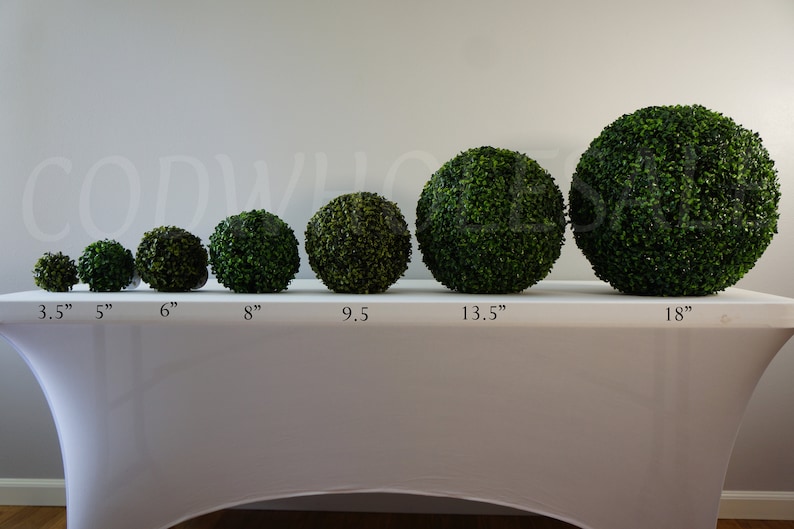 Artificial round green topiary balls for indoor decor, boxwood ball, faux plants image 2