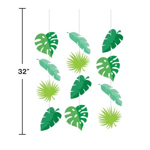 Hanging Leaf Cutouts, Monstera Leaves, Dinosaur Party, Leaf Party Decor ...