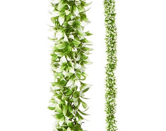 58" Artificial fern garland with white tips, fern garland, artificial faux fern vine garland, woodsy garland, artificial fern garland