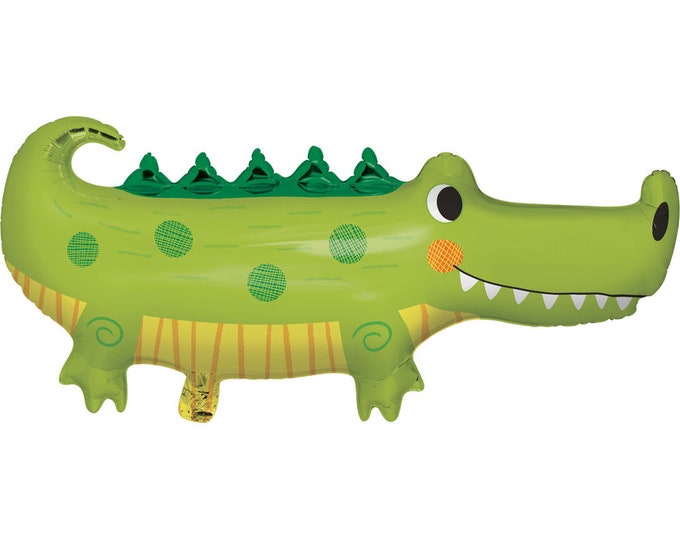Alligator mylar balloon, alligator birthday party, crocodile birthday, alligator party, crocodile balloons, DIY crocodile party