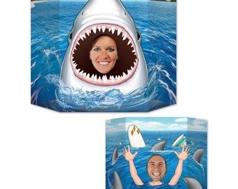 Shark photo prop, shark party , great white  ,   birthday party supplies, ocean,  beach , boys