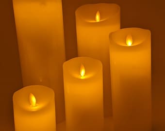 LED Indoor Battery Operated Swinging Flameless Candles Made With Real Wax 