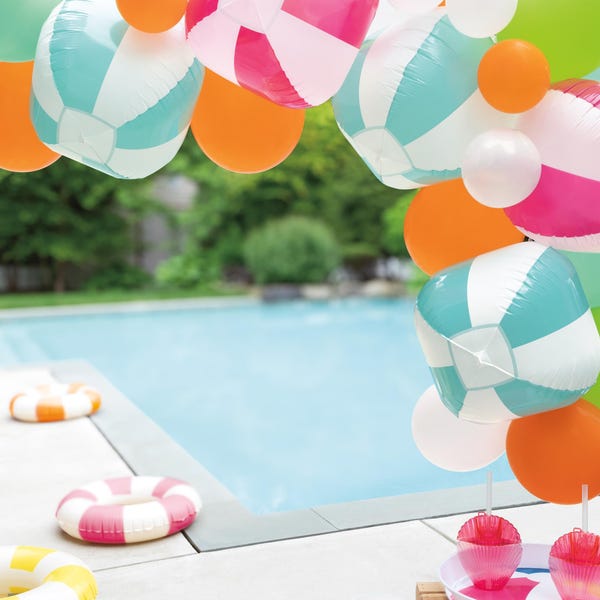 Beach ball summer balloon garland kit, outdoor decor, party decorations, pool party decorations, outdoor party decorations, summer