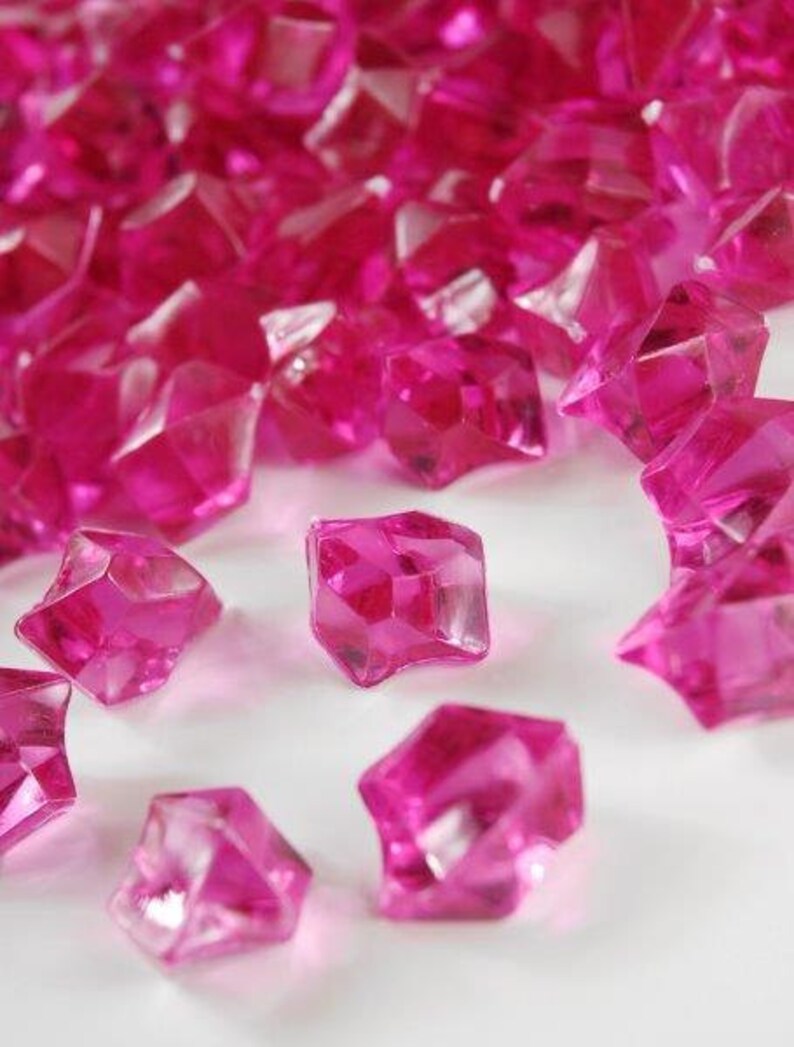 Fuchsia Acrylic Rocks Acrylic Rock Filler Vase Filler Gems Etsy