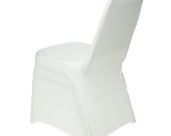 Fixed spandex folding chair cover, Reusable polyester folding chair cover, white chair cover, event chair cover, wedding chair cover