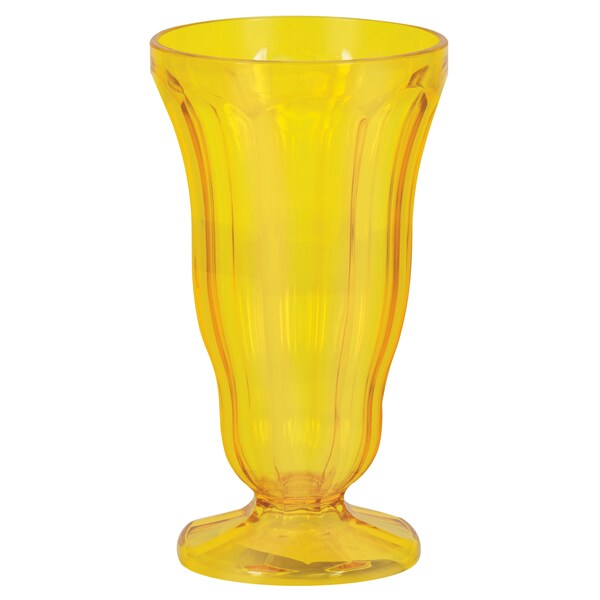 Yellow plastic ice cream sundae cup