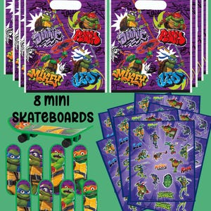 Teenage mutant ninja turtles party favors for 8, TMNT party supplies, Kids birthday, boy party ideas, loot bag licensed by UNIQUE INDUSTRIES