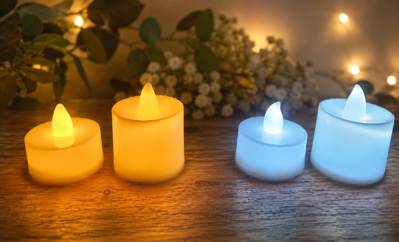 Battery operated LED smokeless candles (12ct), LED votives, LED tealights, holiday candles, party supplies, wedding decor, flameless candles