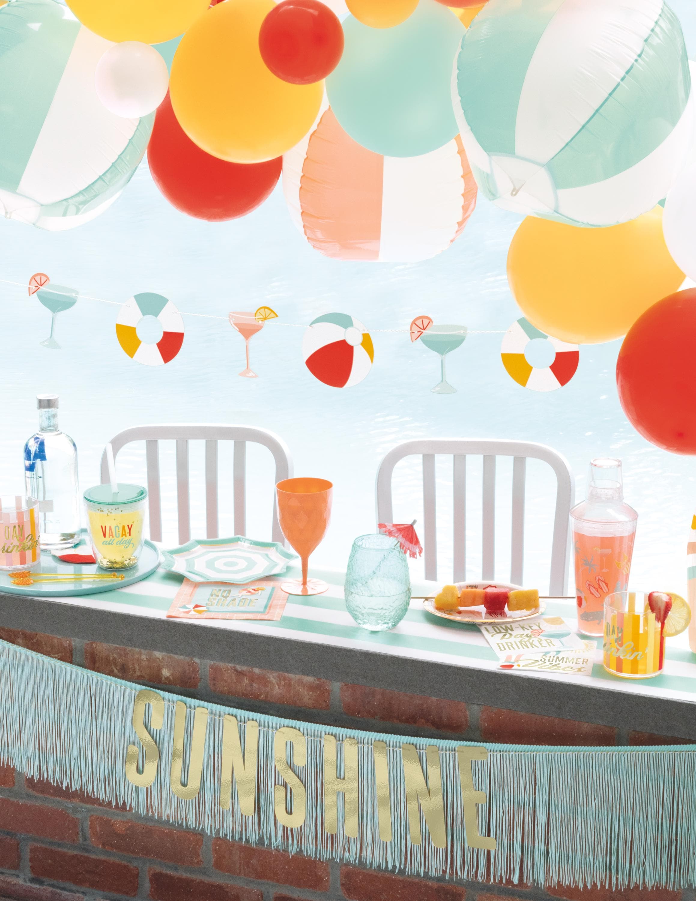 Beach ball summer cutout party garland, outdoor decor, party decorations, pool party decorations, outdoor party decorations, summer