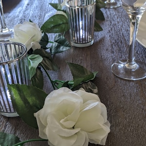 78&quot; Ivory rose Artificial flower garland, Hanging flower garland, garland for wedding, rose garland, ivory rose flower garland