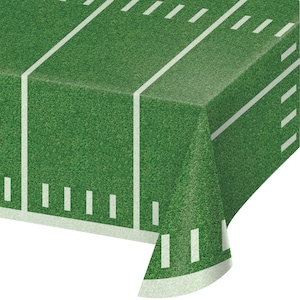 Football field plastic tablecloth, Football banquet,  football party, sports party, grass table cloth,