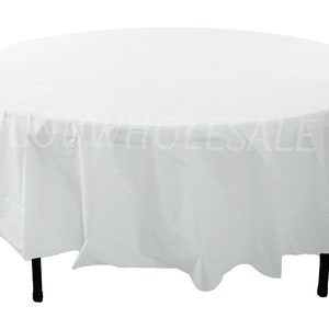 96&quot; Round White plastic tablecloths for party, large round plastic tablecloth, tablecloth for large table, tablecloth for wedding
