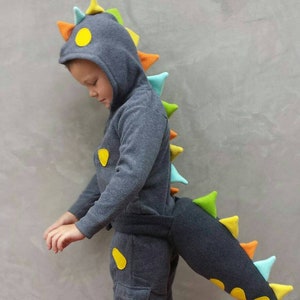 3 piece Dinosaur costume. Dino Hoodie, Dino Tail and Pants. image 1