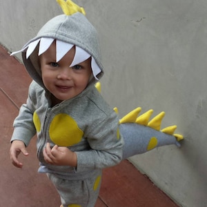 3 piece Dinosaur costume. Dino Hoodie, Dino Tail and Pants. image 3