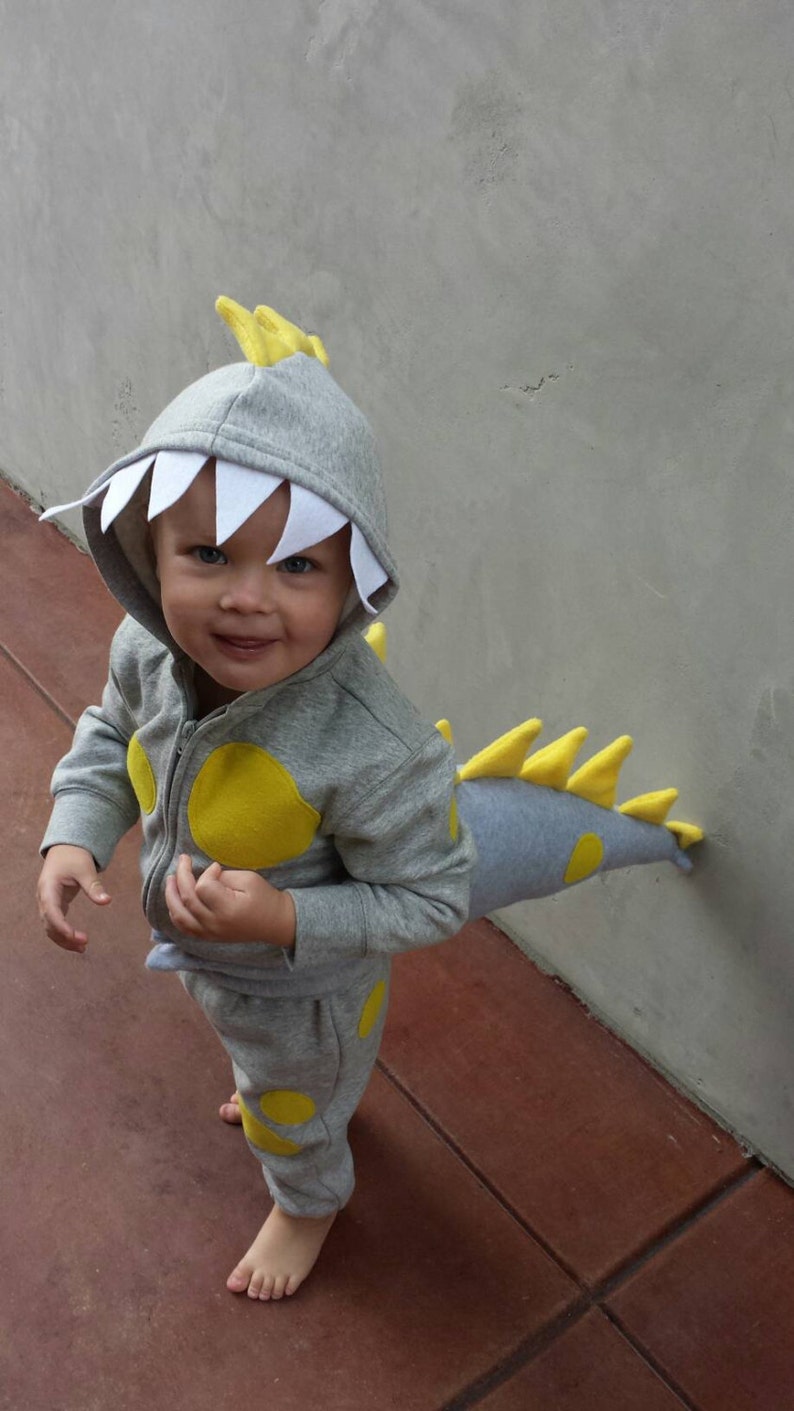 3 piece Dinosaur costume. Dino Hoodie, Dino Tail and Pants. image 3