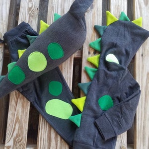 3 piece Dinosaur costume. Dino Hoodie, Dino Tail and Pants. image 10