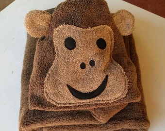 Monkey Hooded towel