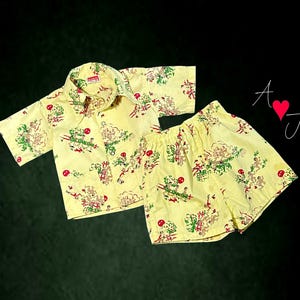 1960-tals retro-mönster med strandkläder för småbarn, 2-delat set