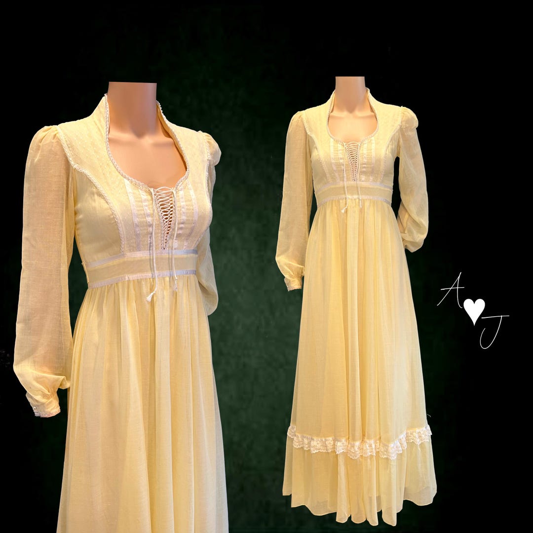 Vintage 1970's Gunne Sax Boho Peasant Dress Maxi Dress Bridesmaid Dress ...
