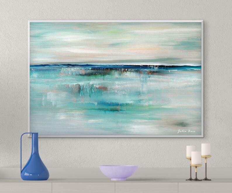 Large Abstract Art Print Seascape Beach Ocean Wall Art Etsy
