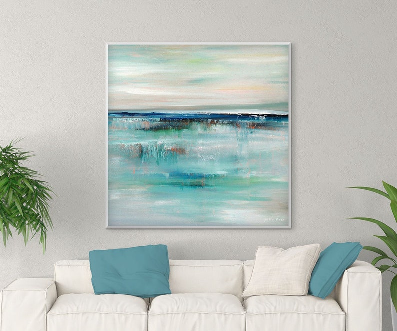 Abstract Coastal Art Large Nautical Painting Seascape Ocean Etsy UK