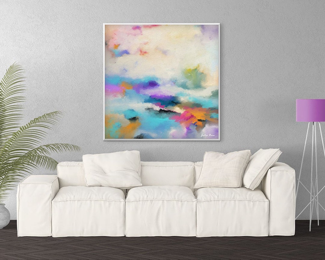 Sky and Clouds Abstract Art Print Modern Wall Art on Canvas - Etsy