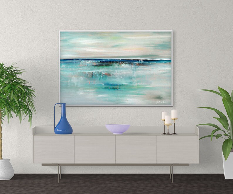 Large Abstract Art Print Seascape Beach Ocean Wall Art Etsy
