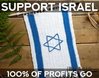 FUNDRAISER for Israel: DIGITAL PATTERN Flag of Israel Wall Hanging Crochet Pattern