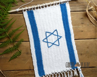 DIGITAAL PATROON Haakpatroon vlag van Israël aan de muur