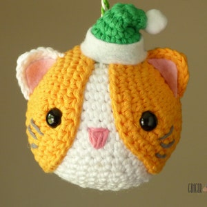 DIGITAL PATTERN Felicity the Cat Christmas Ornament Crochet Pattern