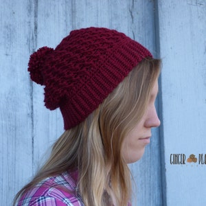 DIGITAL PATTERN Bordeaux Slouch Beanie Crochet Pattern