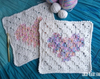 DIGITAL PATTERN C2C Heart Lovey Baby Blanket Crochet Pattern