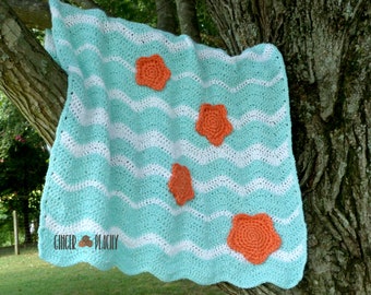 DIGITAL PATTERN Surf & Sea Star Baby Blanket Crochet Pattern