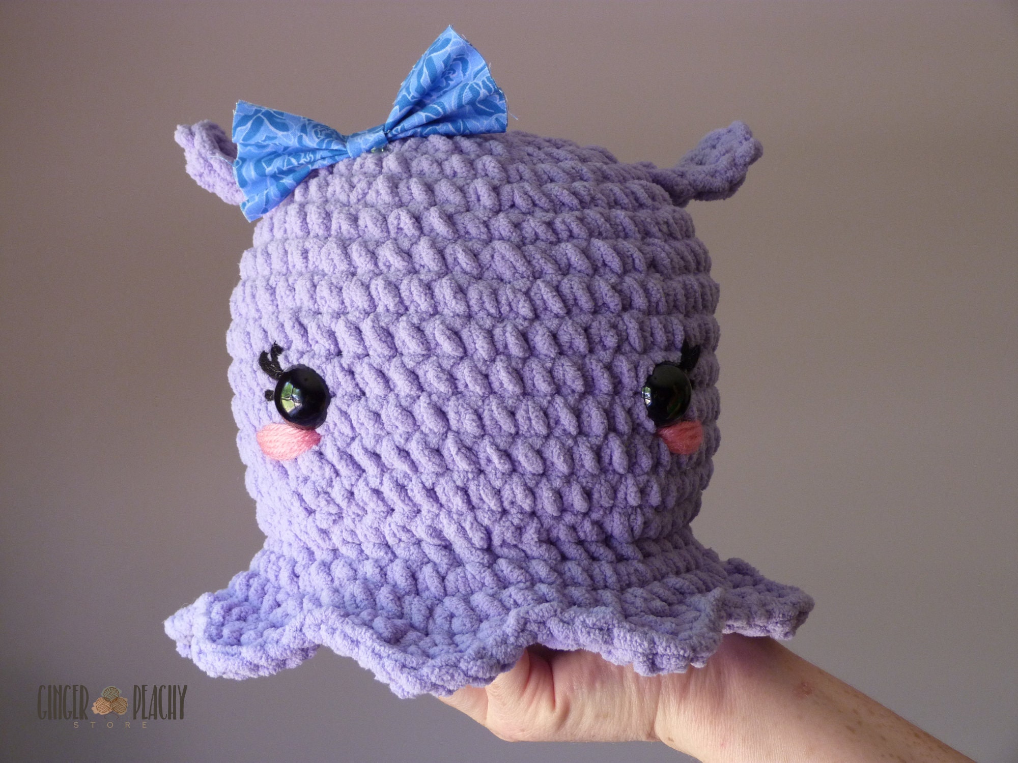 DIGITAL PATTERN Briny the Dumbo Octopus Plushie Crochet Pattern Etsy