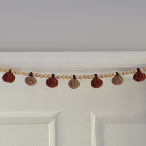 DIGITAL PATTERN Rustic Mini Pumpkin Garland with Beads Crochet Pattern image 3