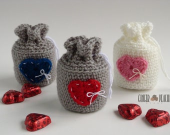 DIGITAL PATTERN Mini Valentine's Favor Bags Crochet Pattern