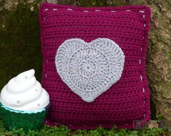 CROCHET PATTERN Glitzy Heart Mini Pillow, Crochet Pillow, Valentine's Day Pillow, Valentine's Day Gift, Crochet Heart Pillow, Sparkly Pillow