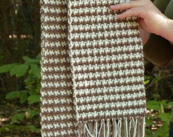 DIGITAl PATTERN Brown Houndstooth Scarf Crochet Pattern