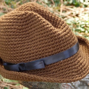 DIGITAL PATTERN Snappy Fedora (3 Sizes) Crochet Pattern and Hat Clip Tutorial