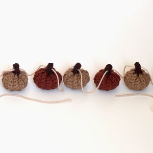 DIGITAL PATTERN Rustic Mini Pumpkin Garland with Beads Crochet Pattern image 6