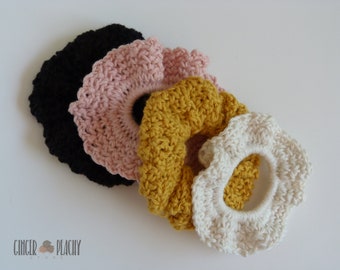 DIGITAL PATTERN Crochet Throwback Scrunchies (2 Styles) Crochet Pattern