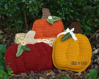 DIGITAL PATTERN Rustic Pumpkin Pillows Crochet Pattern