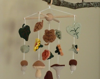 DIGITAL PATTERN Floral Woodland Baby Mobile Crochet Pattern