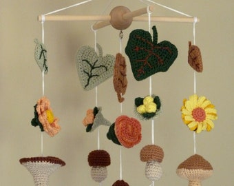DIGITAAL PATROON Haakpatroon bos baby mobiel met bloemen