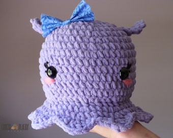 DIGITAL PATTERN Briny the Dumbo Octopus Plushie Crochet Pattern