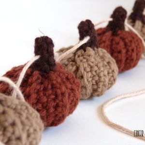 DIGITAL PATTERN Rustic Mini Pumpkin Garland with Beads Crochet Pattern image 5