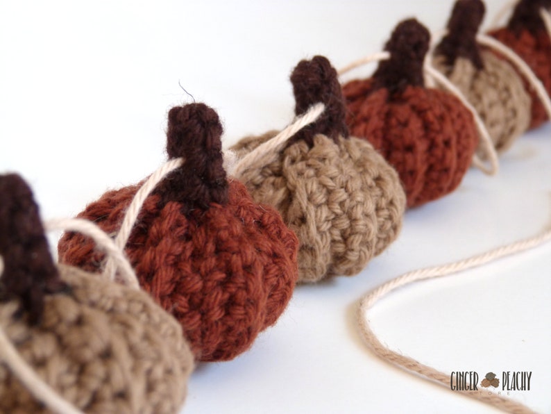 CROCHET PATTERN Rustic Mini Pumpkin Garland Pumpkin Garland Etsy