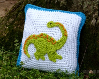 DIGITAAL PATROON Haakpatroon Diplodocus dinosaurus minikussen