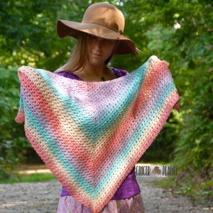 DIGITAL PATTERN Ambrosia Sunrise Triangle Scarf Shawl Crochet Pattern